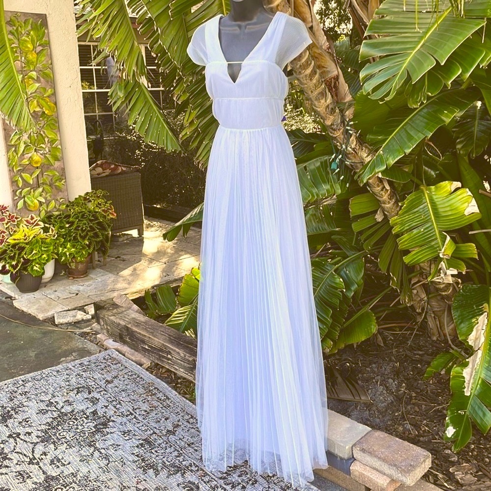 ASOS pleated tulle maxi dress